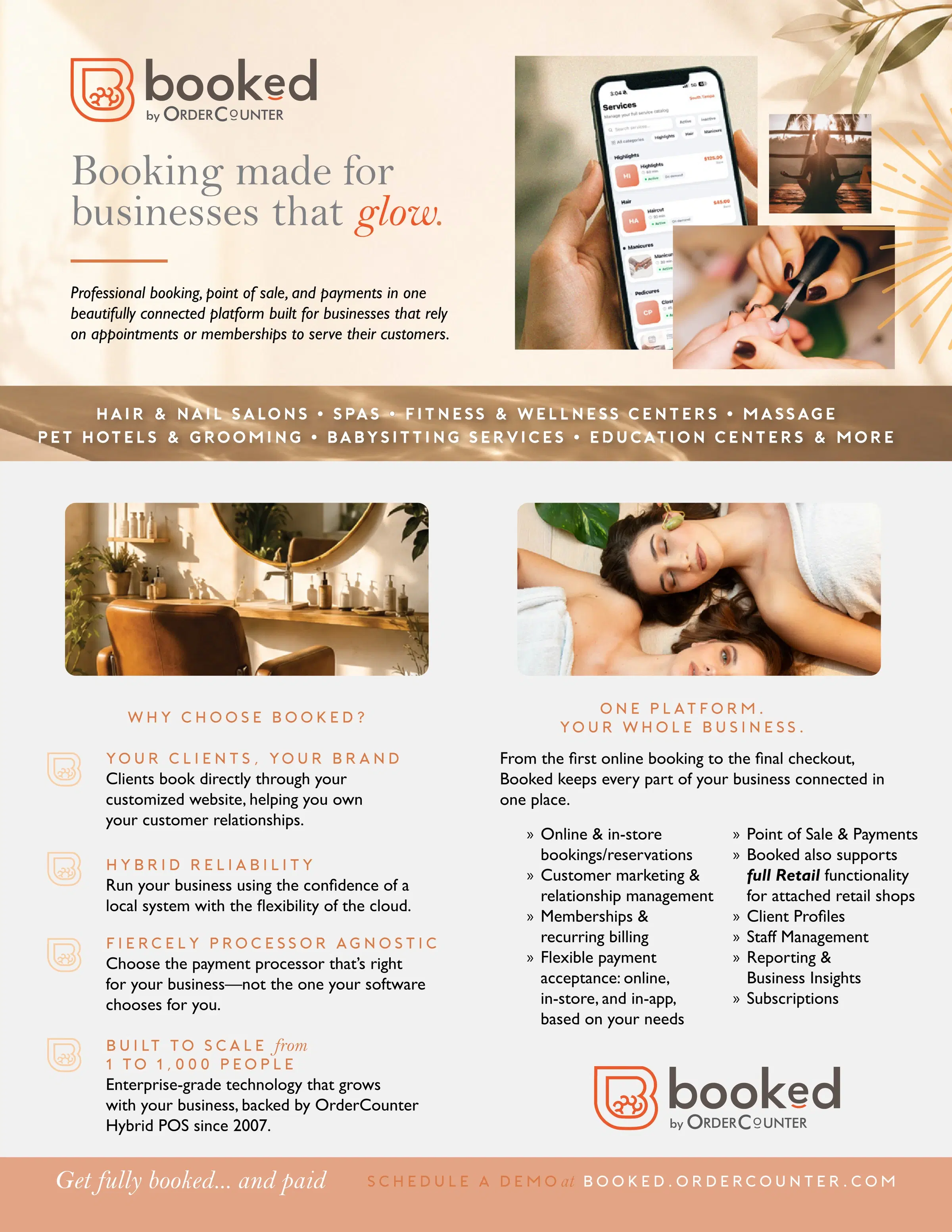 Booked brochure, page 1